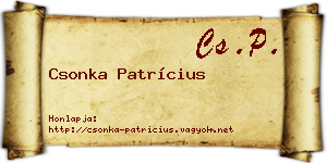 Csonka Patrícius névjegykártya